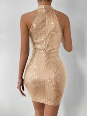 Vestido Femini Midi Sereia de Alça Pescoço