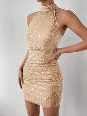 Vestido Femini Midi Sereia de Alça Pescoço