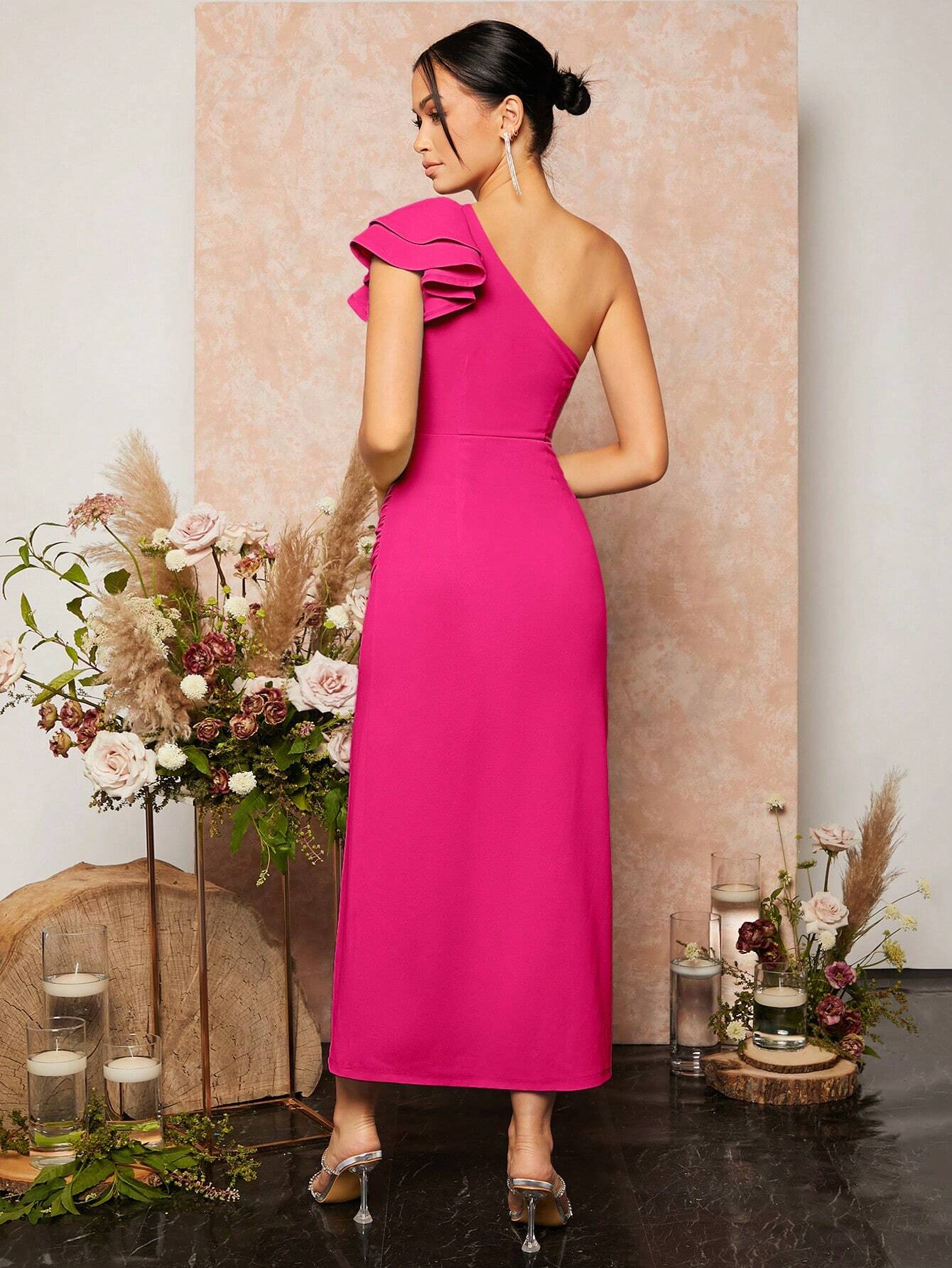 Vestido de Festa Fabi ombro tubo coxa dividida