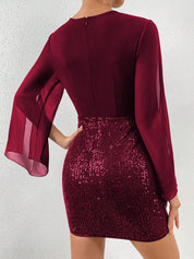 Vestido Feminino Livie Bodycon Ajustado com Decote em V