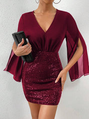 Vestido Feminino Livie Bodycon Ajustado com Decote em V