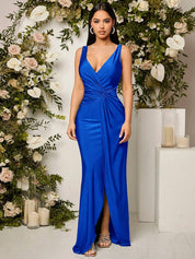 Vestido Longo Delia Cruzado Zíper Abertura lateral
