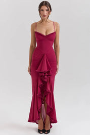 Vestido Longo  Com Babado - Modelo Liviele