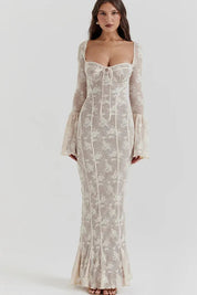 Vestido Longo Com Mangas Longas - Modelo Liviele