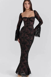 Vestido Longo Com Mangas Longas - Modelo Liviele
