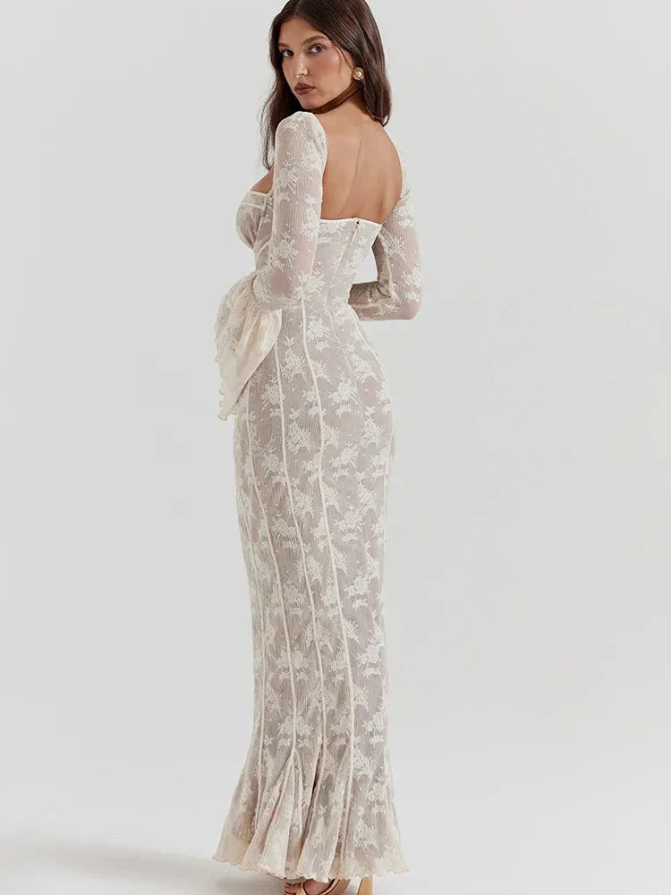 Vestido Longo Com Mangas Longas - Modelo Liviele