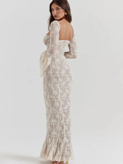 Vestido Longo Com Mangas Longas - Modelo Liviele