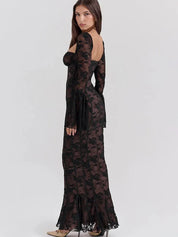 Vestido Longo Com Mangas Longas - Modelo Liviele