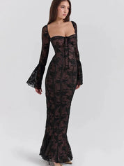 Vestido Longo Com Mangas Longas - Modelo Liviele