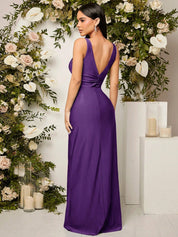 Vestido Longo Delia Cruzado Zíper Abertura lateral