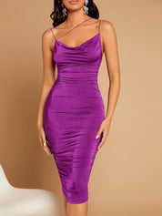 Vestido Midi Elise Apertado Gola
