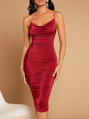 Vestido Midi Elise Apertado Gola