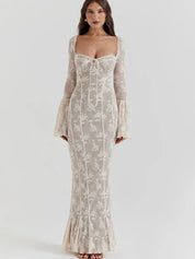 Vestido Longo Com Mangas Longas - Modelo Liviele
