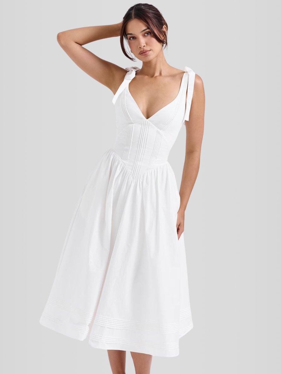 Vestido Branco Corpete - Liviele
