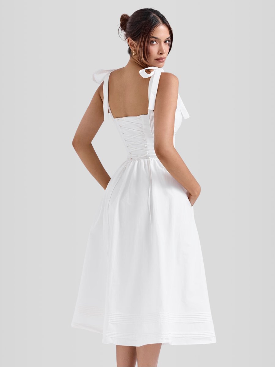 Vestido Branco Corpete - Liviele