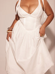 Vestido Branco Corpete - Liviele