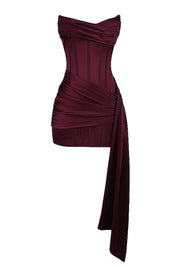 Vestido Curto Cetim Cereja - Liviele