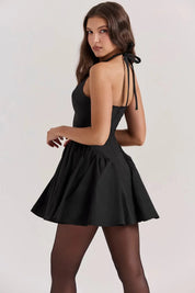 Vestido Curto Preto Com Alça Vintage - Liviele