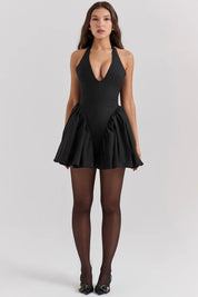 Vestido Curto Preto Com Alça Vintage - Liviele