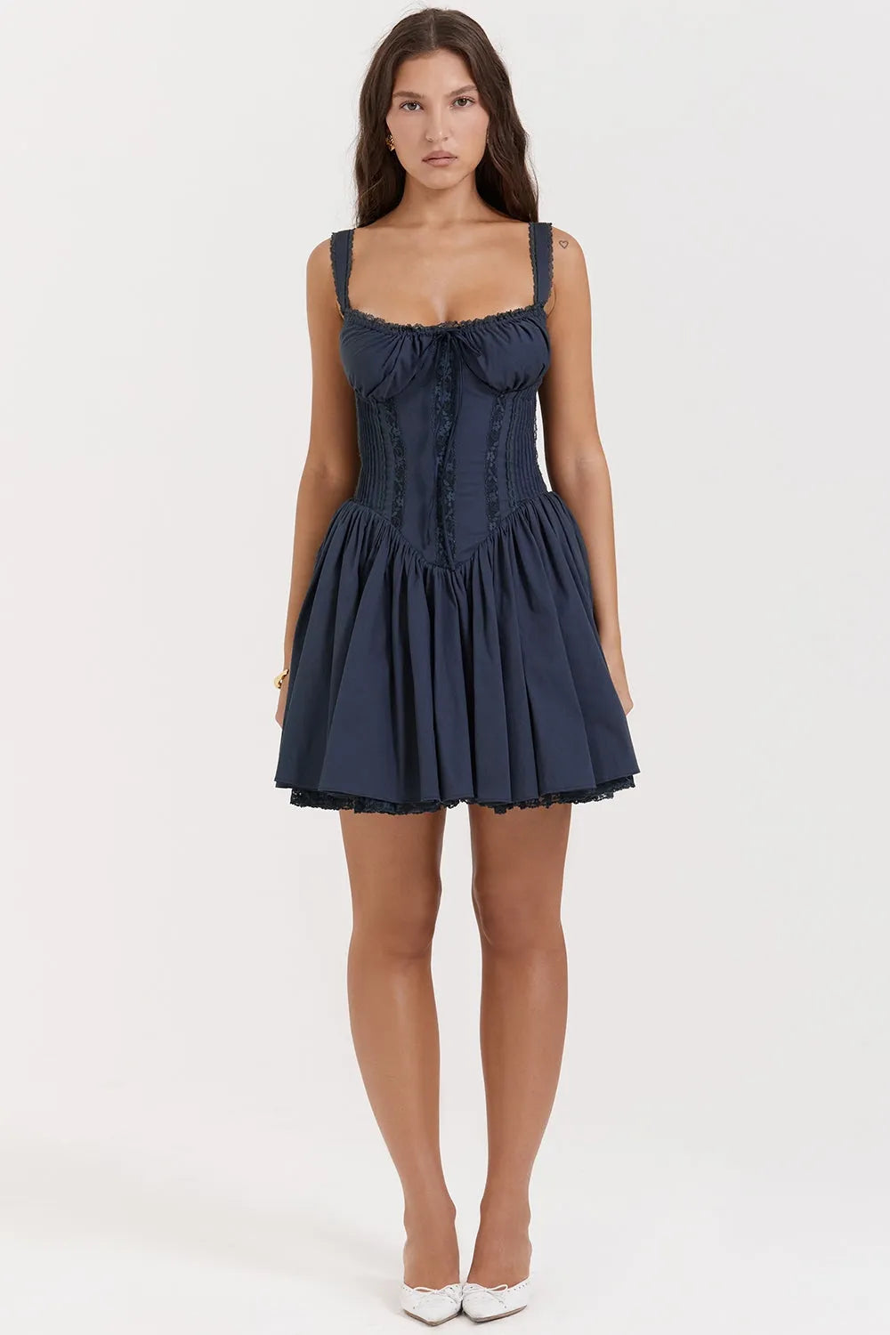 Vestido Curto de Algodão Branco - Liviele
