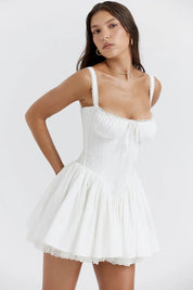 Vestido Curto de Algodão Branco - Liviele