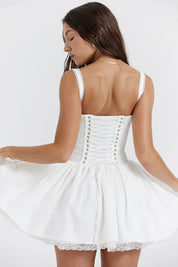 Vestido Curto de Algodão Branco - Liviele