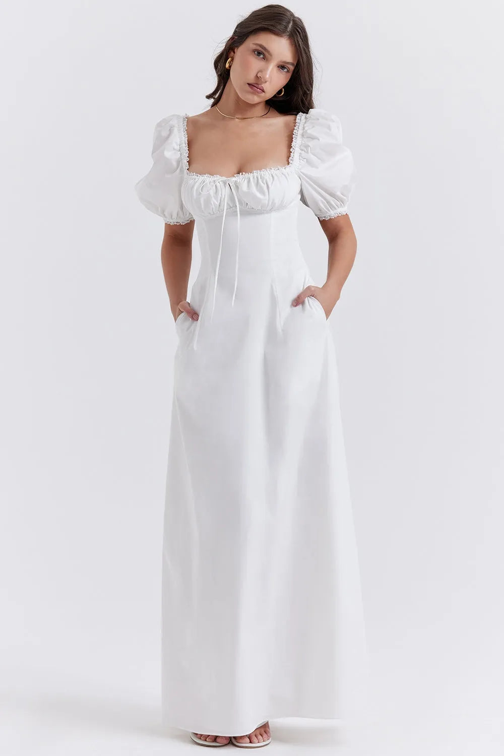 Vestido Longo Branco Algodão - Liviele