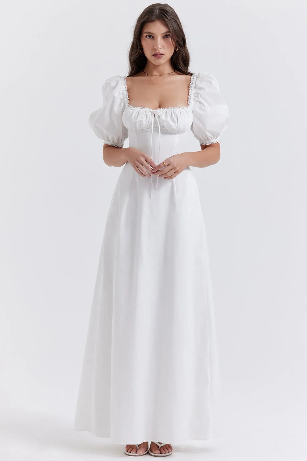Vestido Longo Branco Algodão - Liviele