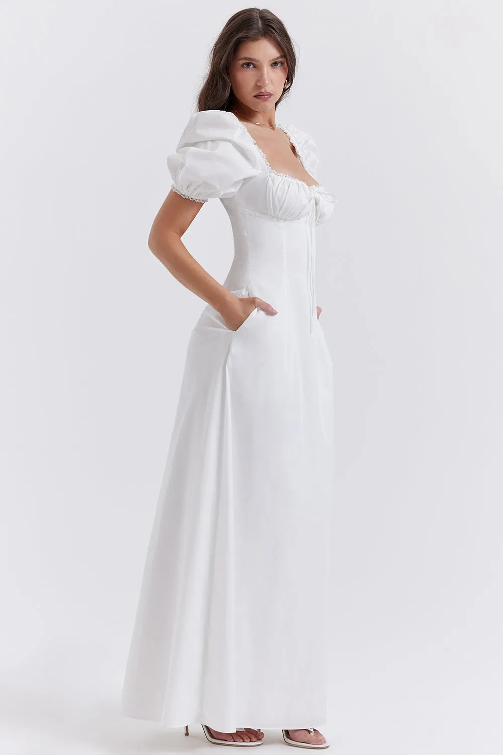 Vestido Longo Branco Algodão - Liviele
