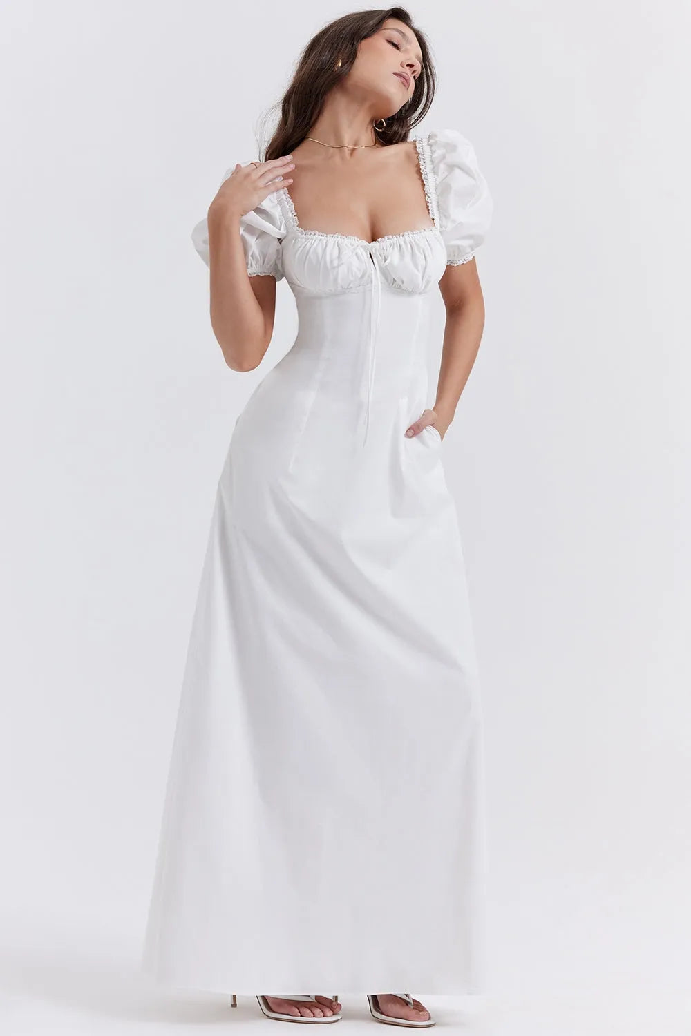 Vestido Longo Branco Algodão - Liviele