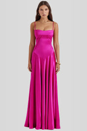 Vestido Longo Com Cetim Sedoso - Liviele