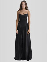 Vestido Longo Com Cetim Sedoso - Liviele