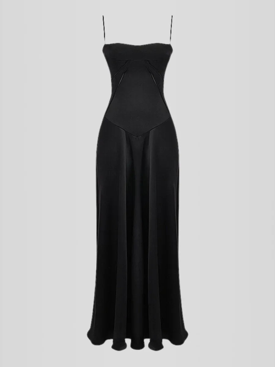 Vestido Longo Com Cetim Sedoso - Liviele