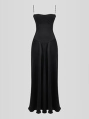 Vestido Longo Com Cetim Sedoso - Liviele