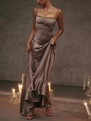 Vestido Longo Com Cetim Sedoso - Liviele