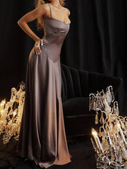 Vestido Longo Com Cetim Sedoso - Liviele