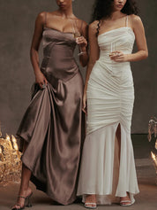 Vestido Longo Com Cetim Sedoso - Liviele