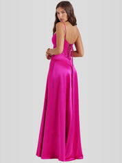 Vestido Longo Com Cetim Sedoso - Liviele