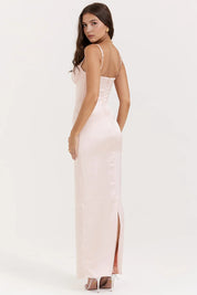Vestido Longo Vermelho em Cetim - Liviele