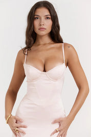 Vestido Longo Vermelho em Cetim - Liviele