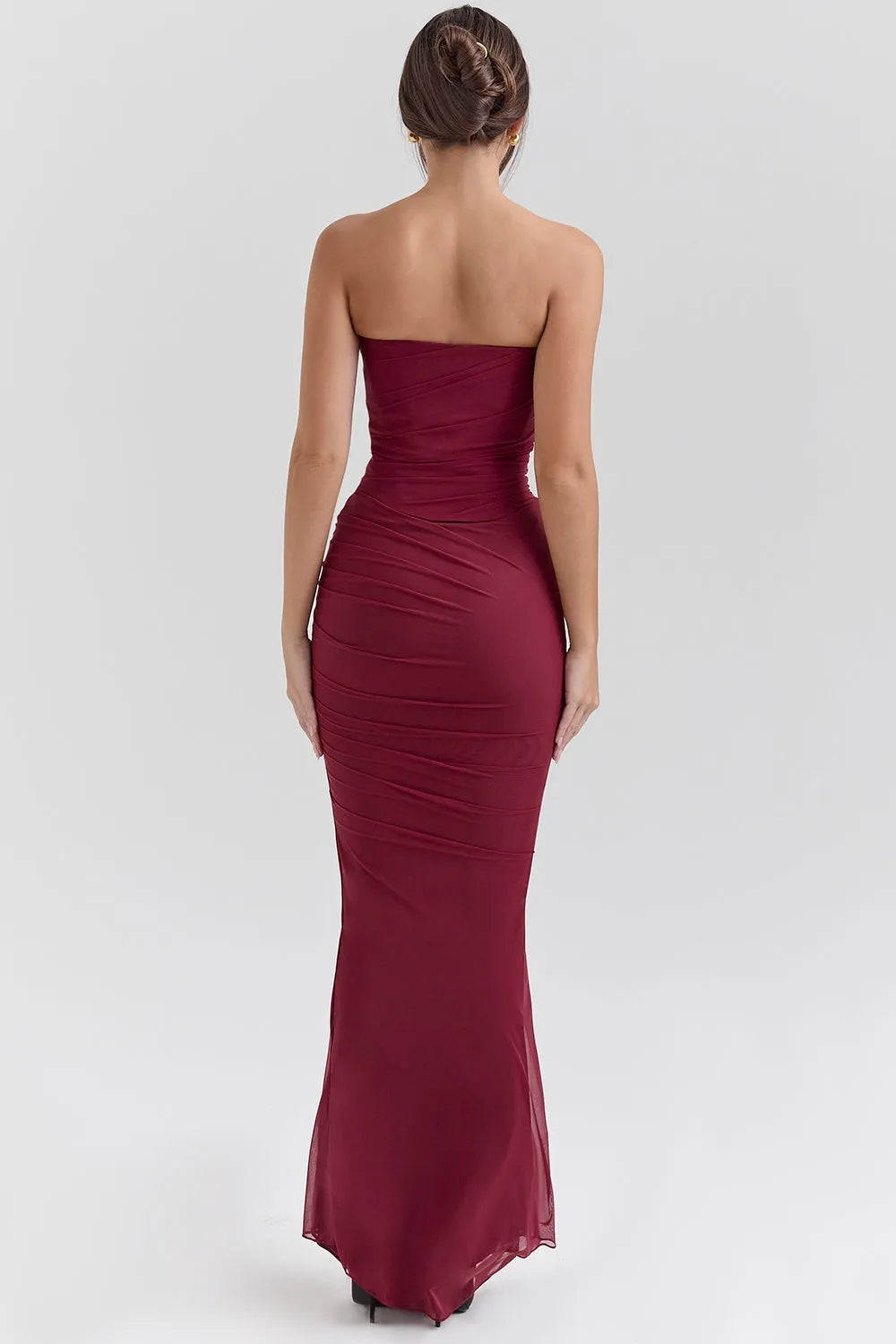 Vestido Longo Vermelho em Cetim - Liviele