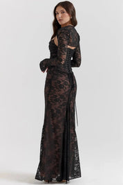 Vestido Longo de Renda Preto - Liviele