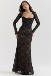 Vestido Longo de Renda Preto - Liviele