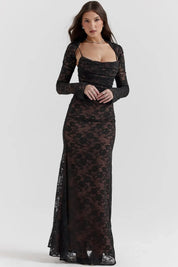 Vestido Longo de Renda Preto - Liviele
