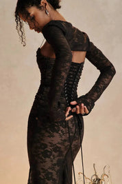 Vestido Longo de Renda Preto - Liviele