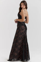 Vestido Longo de Renda Preto - Liviele