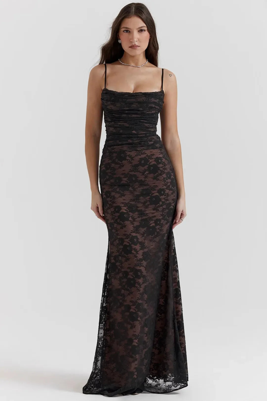 Vestido Longo de Renda Preto - Liviele