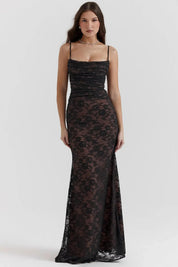 Vestido Longo de Renda Preto - Liviele