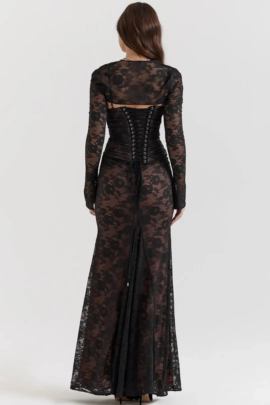Vestido Longo de Renda Preto - Liviele