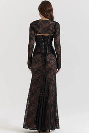 Vestido Longo de Renda Preto - Liviele